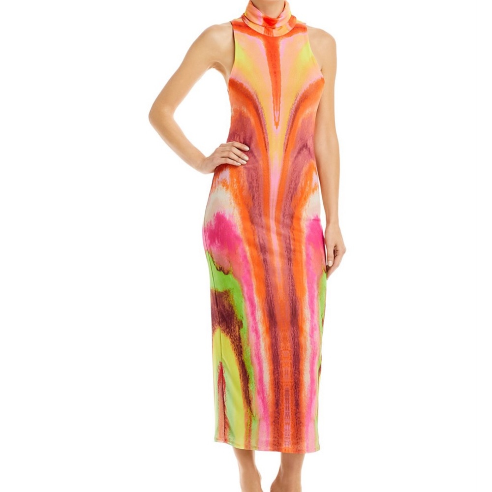 AFRM Serenity Printed Open Back Midi Dress